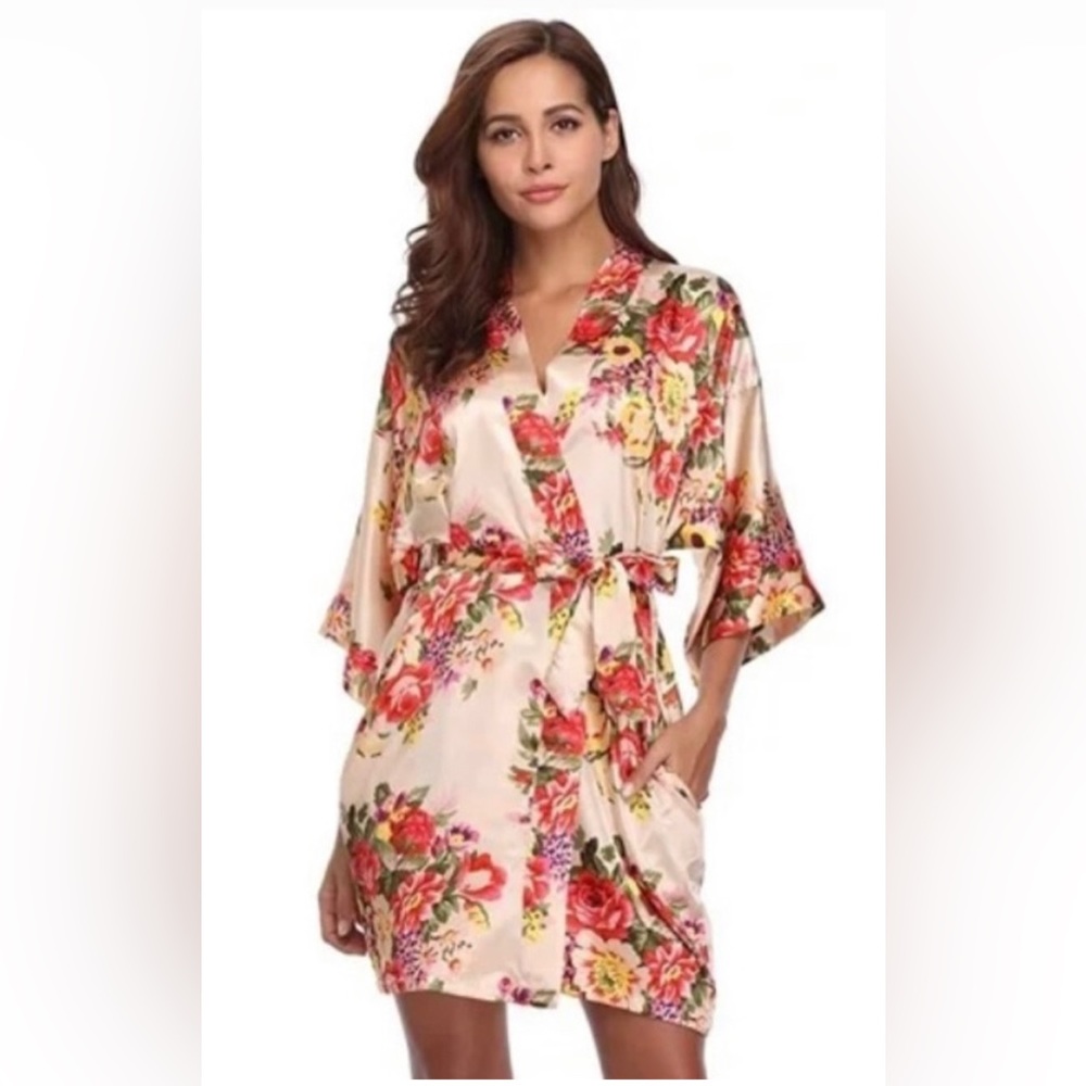 Miss to Mrs. Pink Floral Robe